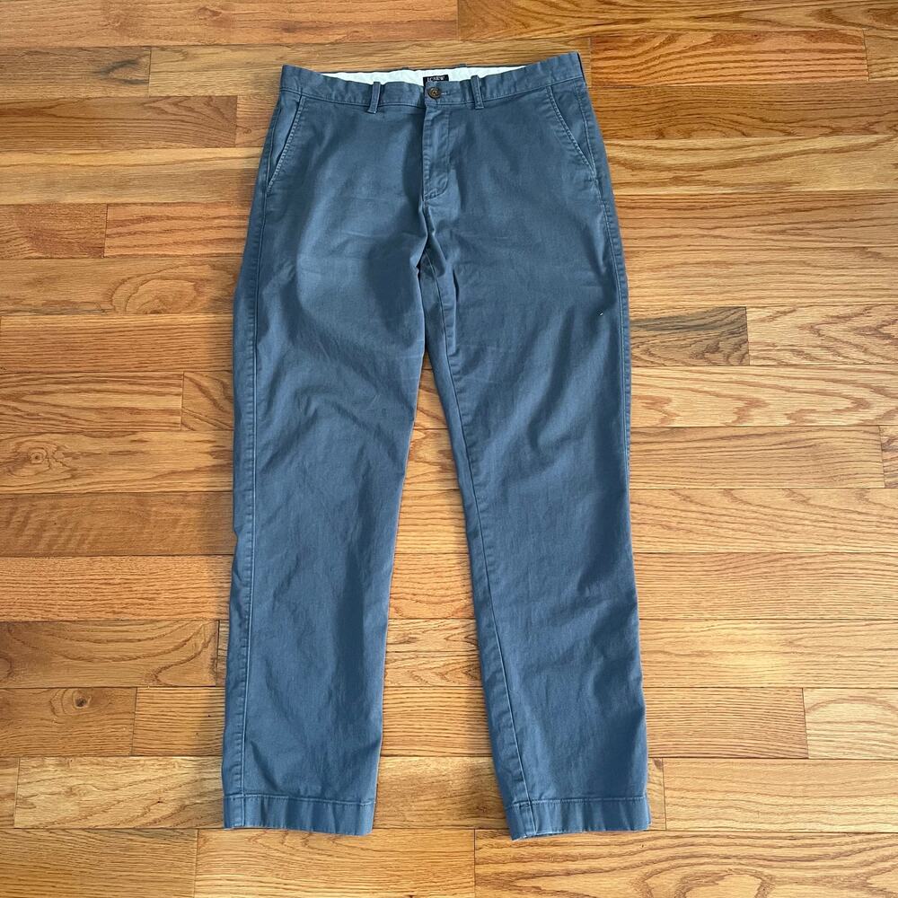 J. Crew Factory Flex Straight Leg Pants Mens 33x30 Blue Chino H3186